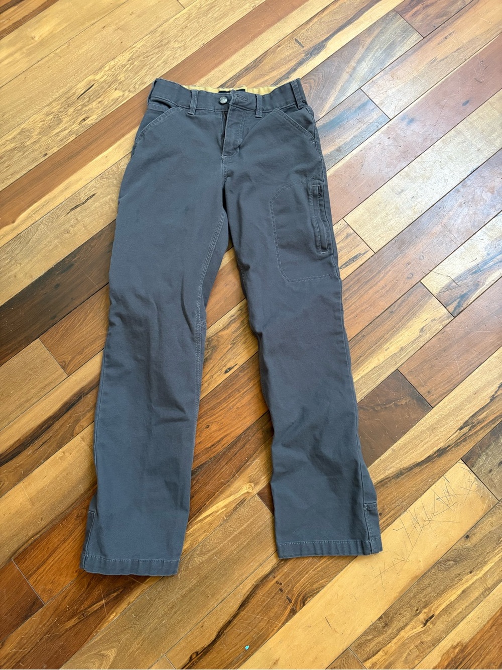 Noble Outfitter woman’s work pants Straight-Leg Utility Pants in Charcoal Gray